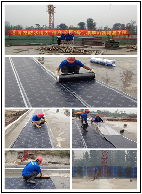 青龍施工員在公園1號工地進行專業(yè)的防水施工 眉山防水
